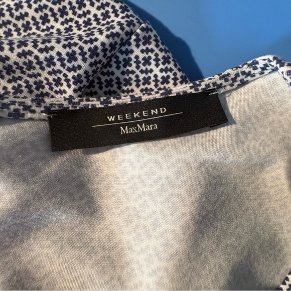Weekend Max Mara Echi mosaic-print maxi dress in blue and white L - Picture 12 of 13